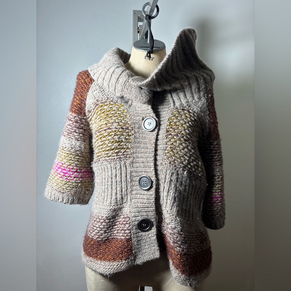 Free people Multicolor Knit Button-Up Sweater